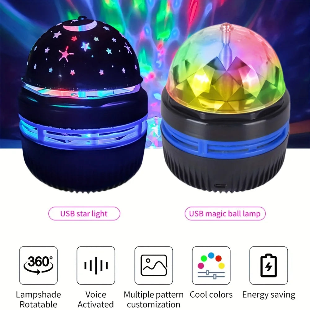 Bola de Luz LED Giratoria Cielo Estrellado