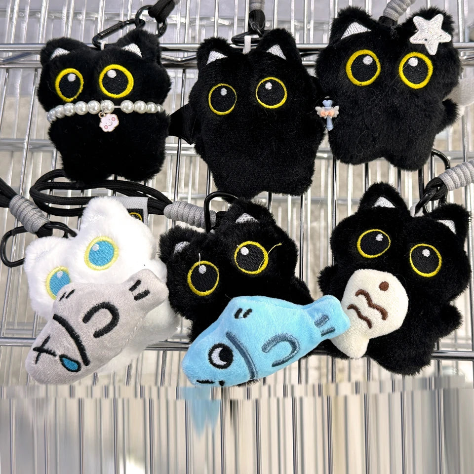 Llavero de Peluche Gato Negro