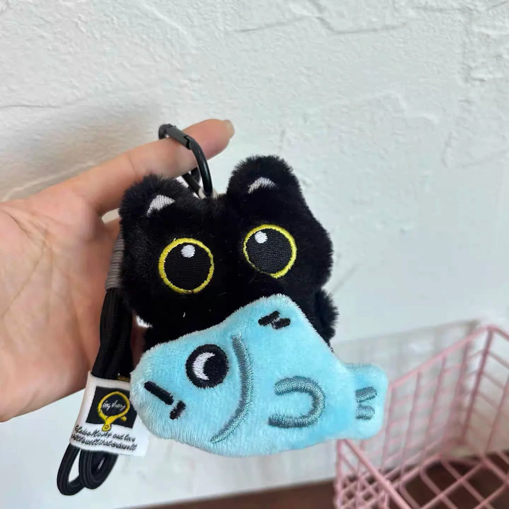 Llavero de Peluche Gato Negro