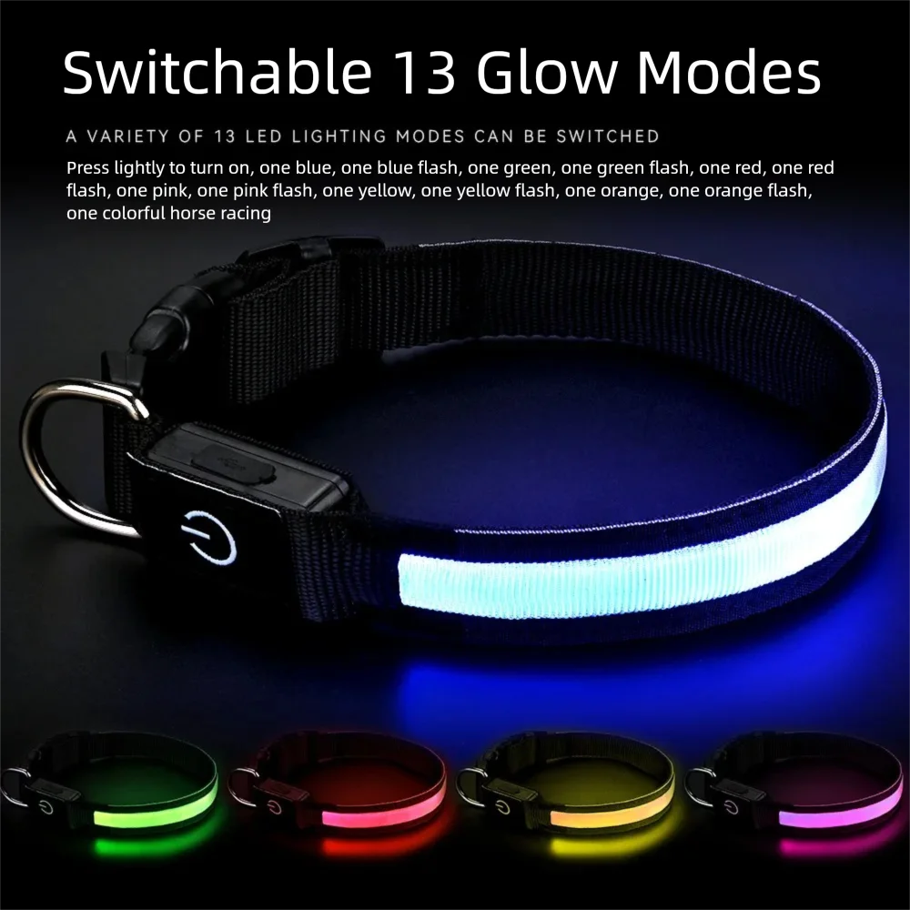 Collar LED Recargable para Perro