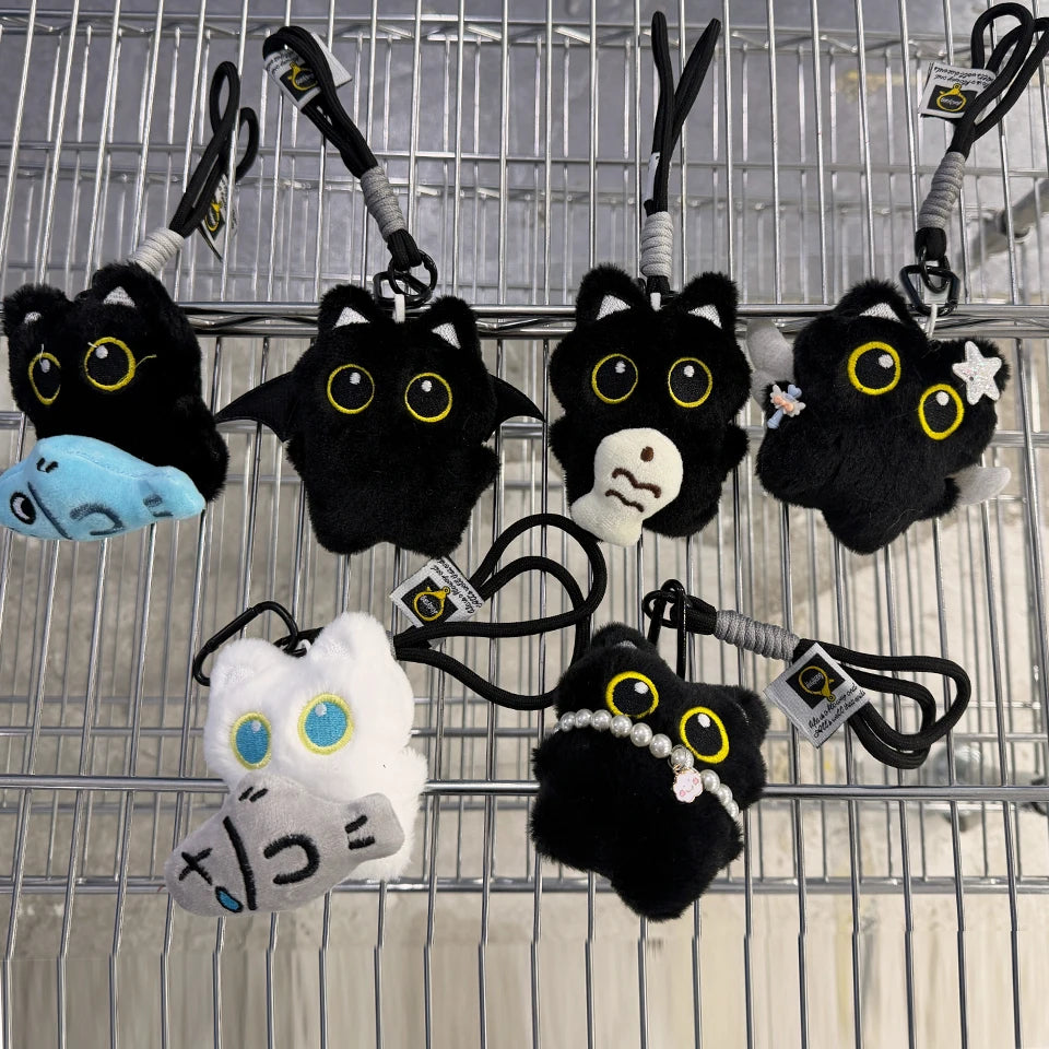 Llavero de Peluche Gato Negro