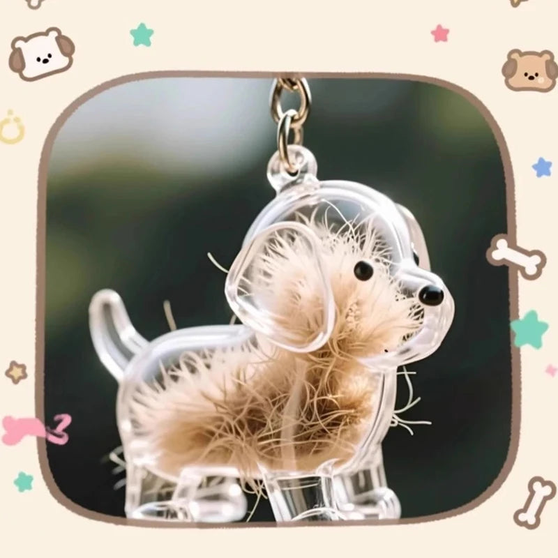 Llavero Memorial Transparente para Pelo de Mascota